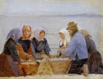 Mujeres y pescadores de Hornbaek21875 Peder Severin Kroyer Pinturas al óleo